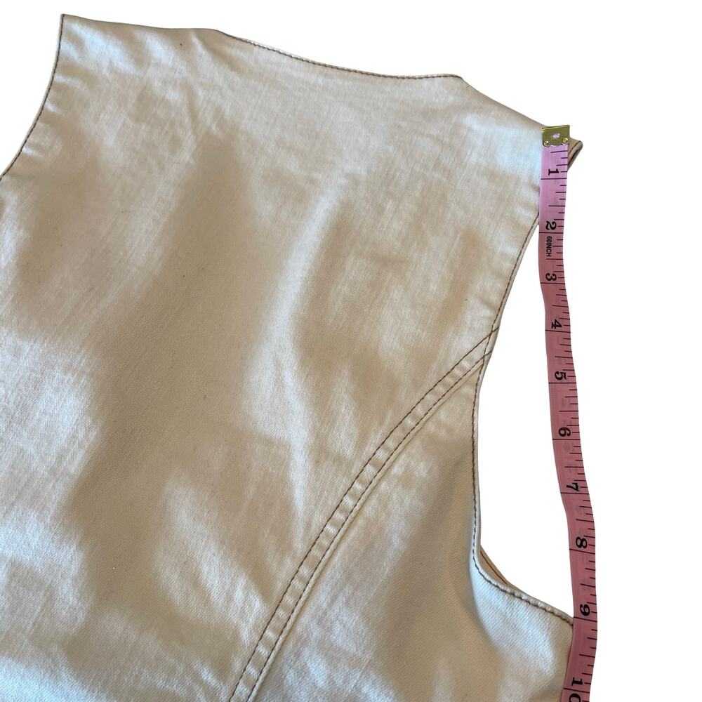 Belle Vere cream denim vest and pencil skirt set, Like New S - Picture 8 of 11